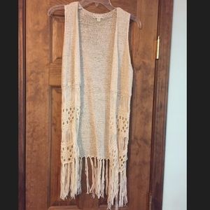It’s Our Time Cream Fringe Vest
